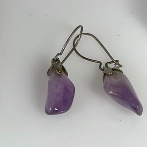 Tumbled amethyst drop Earrings